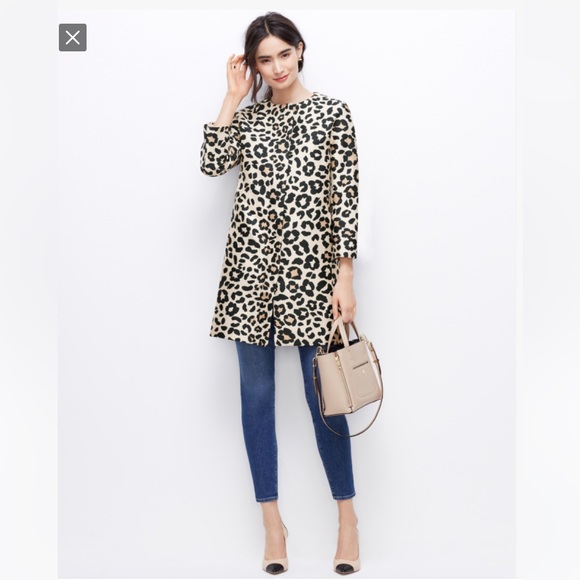 Ann Taylor Spring Leopard Coat Jacket XXSP - Picture 11 of 11